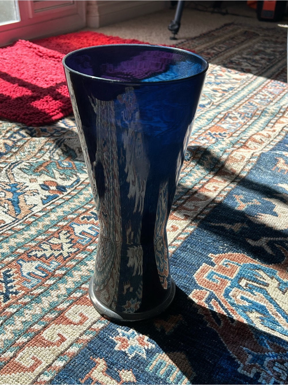 Orrefors Sweden Midnight Blue Clarke crystal vase